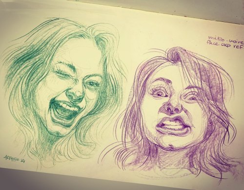 Pencil studies of facial expressions. • • #portrait #portraitdrawing #coloredpencil #coloredpencils 