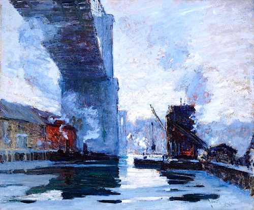 Jonas Lie (1880-1940) - The Bridge. 1914. Oil on canvas.