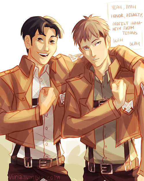 elizaethian:  So this is Viria’s Attack on Titan fan art.  ISN’T IT FUCKING AMAZING????  Go look at more of her art!  