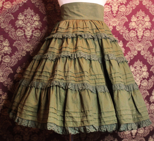 Torchon Lace Tiered Skirt in green by Innocent World, 2005