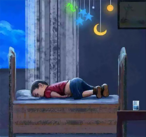 Creative illustrations about Tragic Death Of 3-Year-Old Syrian Refugee - 3 Yaşında ki  Suriyeli