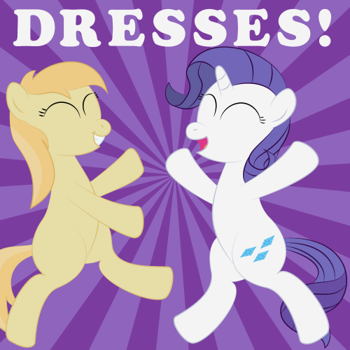 ask-sweet-wheat:  Friendship and dresses for everypony! ((Special thanks to Ask Filly Rarity! Also, we’ll get back to our usual asks and Sugarcube Corner next post. Thanks!))  X3!