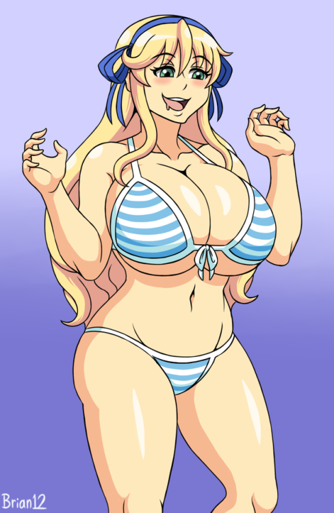 Decided to make a companion piece to the Bikini Asuka pic I did last month with Bikini Kat!Swiggid