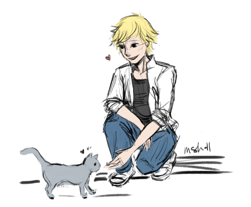 adrien + cats(sorry for my ug cats and doods) 