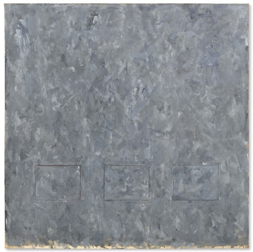 thunderstruck9:Jasper Johns (American, b. 1930), Gray Rectangles, 1957. Encaustic on canvas with obj