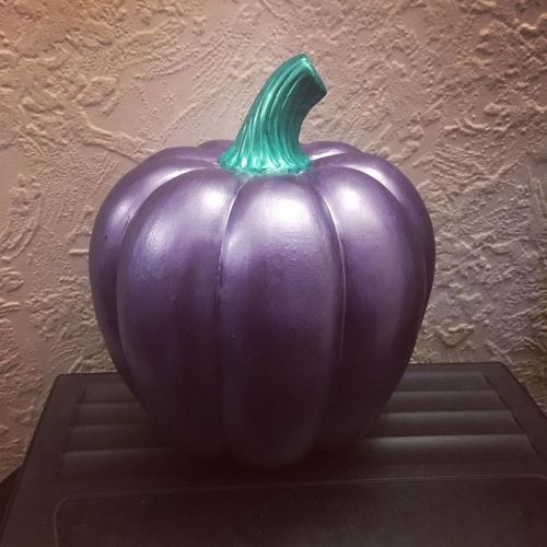 Also this weekend, i painted a ceramic pumpkin and its shiny and purple and makes me happy #paint #p