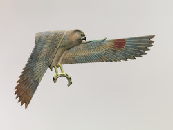 theancientwayoflife: ~ Inlay Depicting a Falcon with Spread Wings. Period: Late Period–Ptolemaic Period Date: 4th century B.C. Place of origin: From Egypt; Possibly from Middle Egypt, Hermopolis(Ashmunein; Khemenu) Medium: Faience