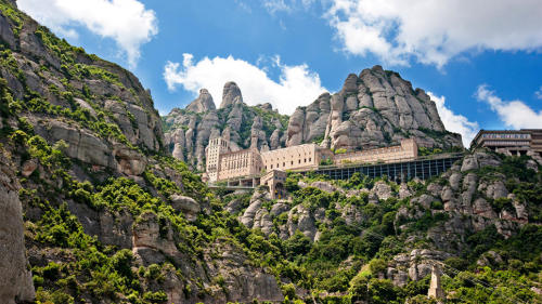 BARCELONA, SPAIN The Benedictine abbey of Santa Maria de Montserrat stands an impressive 4,000 feet 