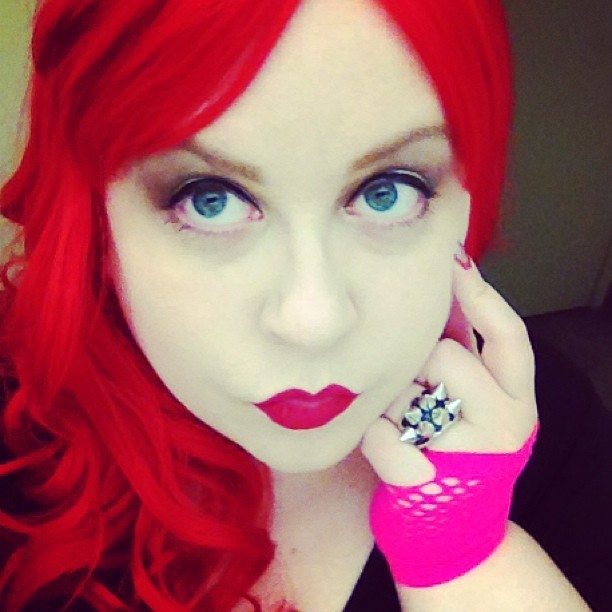 I went to Tiffany’s post-Valentine’s Day lingerie party on Saturday night, and I decided to go even redder than usual. It turns out wigs are pretty fun.