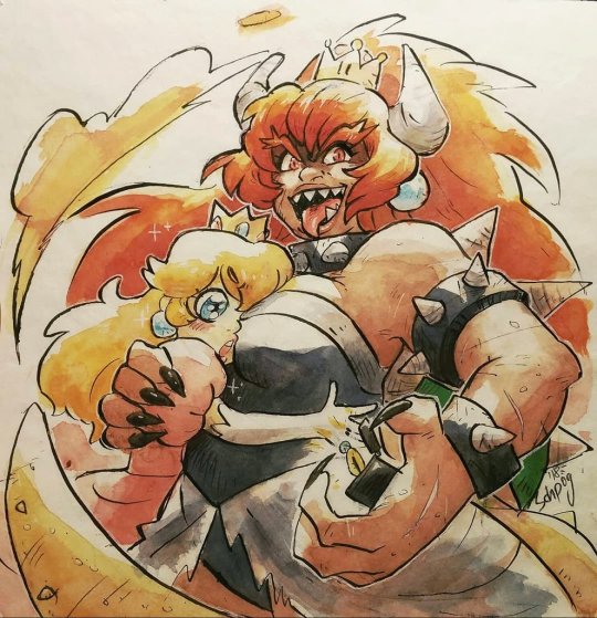 schpog-art: Bowsette🔥, i know you’re already everywhere in the internet right now but i couldnt stand the feeling to not putting you on my paper, you’re wonderfull, thank you… 🙏🙏🙏💦 