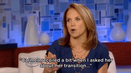 colin0clock:  kenziera:  How Carmen Carrera’s interview on Katie Couric’s show