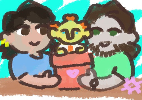 Me, My Partner And Our Newly Adopted Son That We Found Scuttling Under A Pot (he Kept Asking For Some