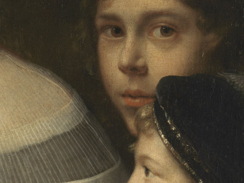 Portrait of a Young Woman With Three Children (detail), Wallerant Vaillant (1650-77)