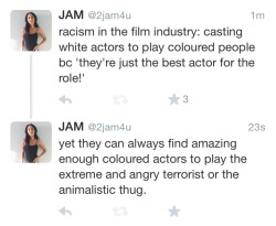 palestinienne:  Yet when they find an amazing POC to play a white role, they don’t go through w it.