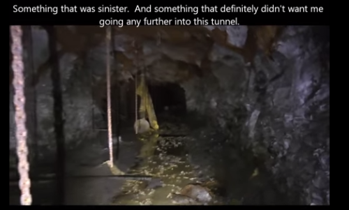 sixpenceee:  sixpenceee:  This youtuber explores abandoned mines. He states that the Horton mine located in Nevada was one of his creepiest experiences. As he ventures further down the tunnel he feels the presence of something negative & unwordly.