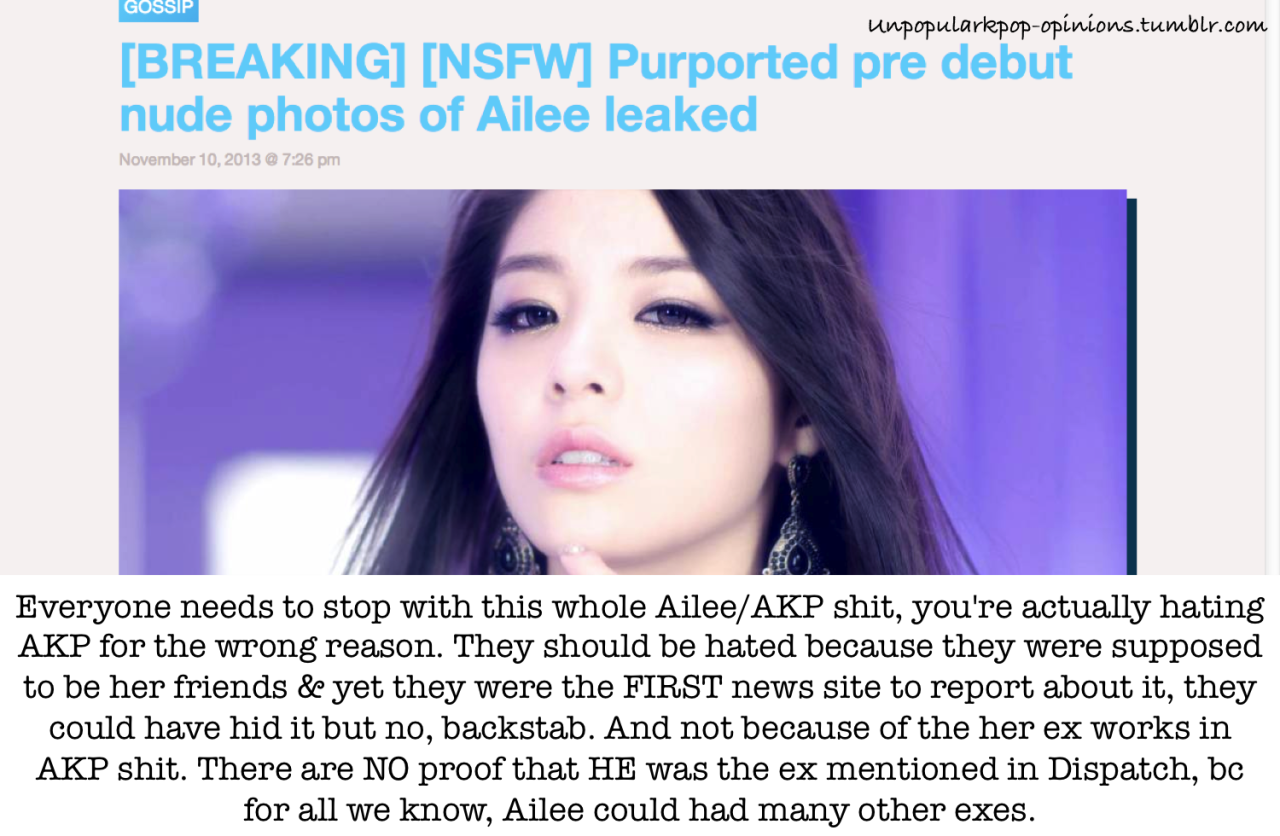 Unpopular K-pop Opinions — Everyone needs to stop with this whole Ailee AKP...