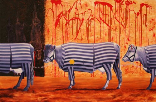 vegan-art:  Artist: Jo Frederiks  |  Title: “Holocaust of today””In thei