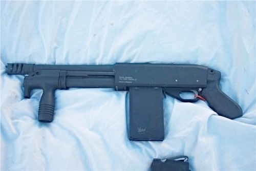 gunrunnerhell:Ivan’s HammerBaikal IZH-81KM 12 gauge converted into an SBS (Short Barreled Shotgun). 