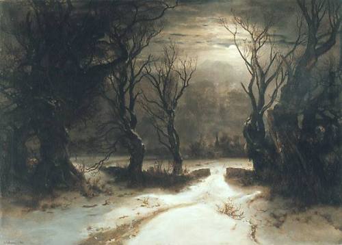 trembling-colors:L’Hiver by Alexandre Calame, 1851.