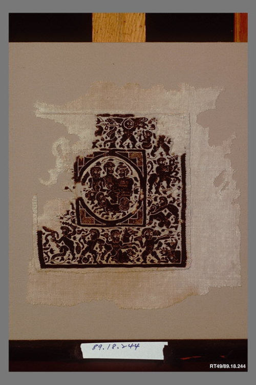 Fragment with the Triumph of Dionysos and the Labors of Herakles, Islamic ArtMedium: Wool, linen; pl