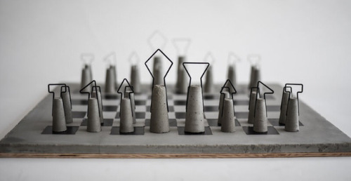 Fortify Chess Set in Concrete by Daniel Skoták from Homeli.co.uk ~ { Facebook | Twitter | Tum