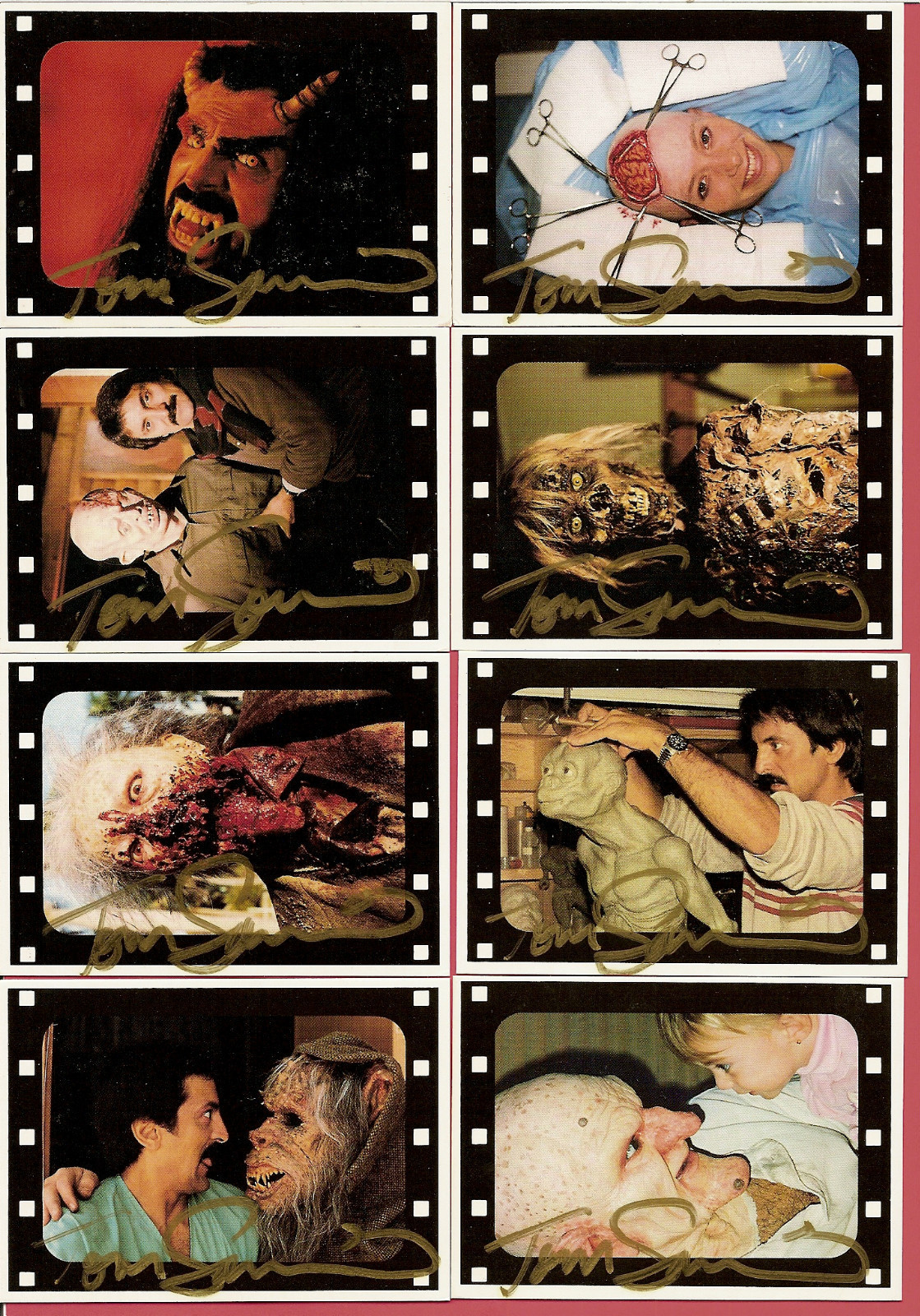 todf:  Autographed Tom Savini Grande Illusions collector’s cards (from Ebay).