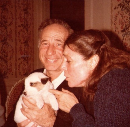 The Brooks family with Carl Reiner’s new puppy, 1979.x
