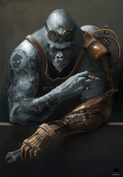 creaturesfromdreams:    Steampunk gorilla