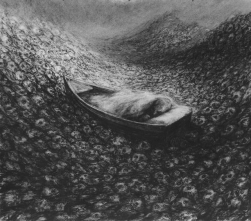 Paul Rumsey (English, b. 1956, Essex, England) - Ocean, 1997  Drawings: Charcoal, Compressed Charcoa