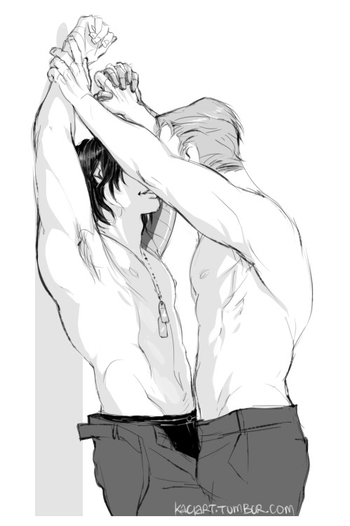 kaciart: For devbasaa She wanted Bucky pinned to a wall.