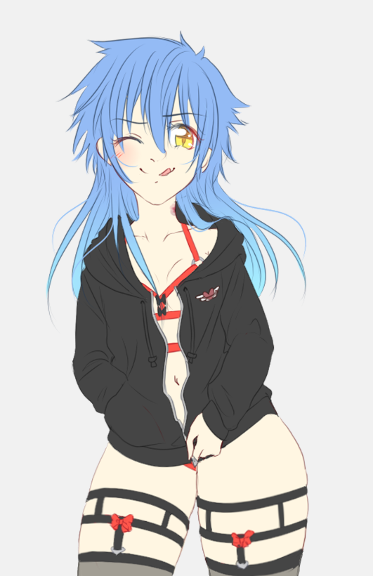 cosmic-artsu:  As promised; Aoba wearing lingerie for her precious girlfriends! With