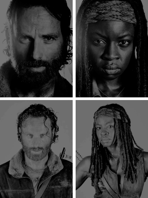 paul-monroes:Rick Grimes  and Michonne +   promotional images. [Carol and Daryl]