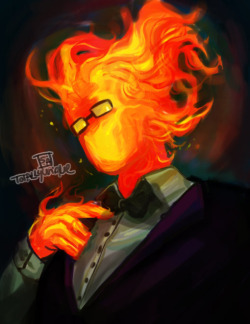 totallyuniqueartblog:  ah little grillby doodle I did in drawpile