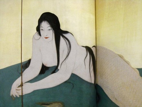 kakemono 掛物 -  rouleau suspendu Shima Seien 島成園 (1892 – 1970).Elle fit surtout des peintures dans le