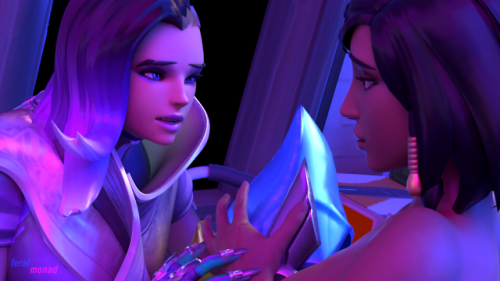 feralmonad: Tech Support (Part 2) Part 1 Sombra does her best to concentrate on her work. She tries to keep cool, even playful. But a shirtless Pharah this close is… a lot. Finished with the chestpiece, Sombra turns to ask for the helm. They look into