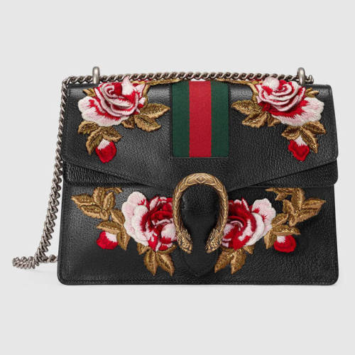 shall: GUCCI Dionysus embroidered leather shoulder bag