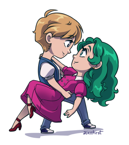 A little Sailor Uranus and Neptune that I started LAST YEAR during an online art camp I taught. Or i