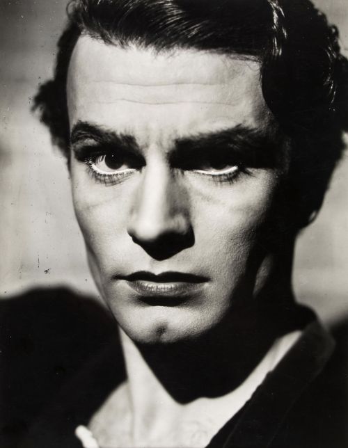 Laurence Olivier as Hamlet at the Old Vic, 1937, by Angus McBean