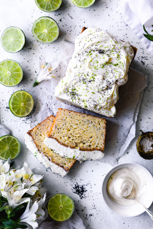 sweetoothgirl: Lime Coconut Poppy Seeds Cake With Whipped Cream Cheese Glaze