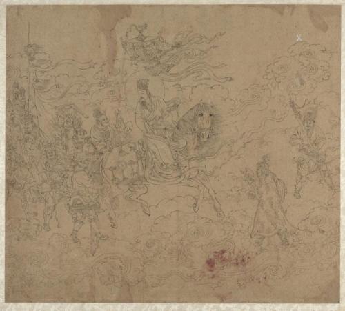 Album of Daoist and Buddhist Themes: Procession of Daoist Deities: Leaf 4, 1200s, Cleveland Museum o