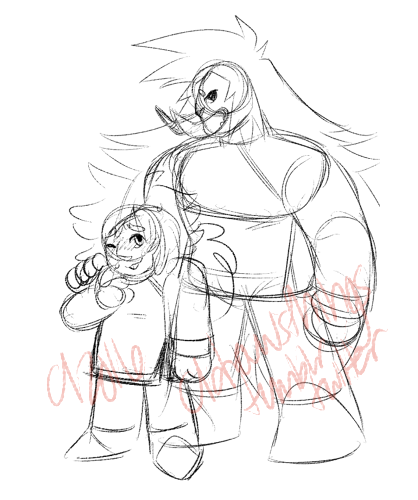   sketch from the page im working on that shows Serendi&rsquo;s canon size difference