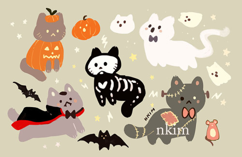 Have some Halloween Kitties! Also available in my shop as wallpapers! :DSHOP