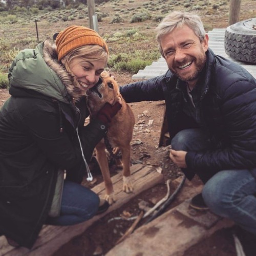 fuckyeahshockblanket:Martin Freeman with Yolanda Ramke (director of Cargo)aren’t we blessed