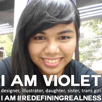 I lived in fear and hiding all my life. I was afraid of rejection and disappointing my family…
But my dad, my mom, my brother, my sister…they loved me and accepted me all the way.
I am Violet.
I am a designer, illustrator, daughter, sister, and trans...