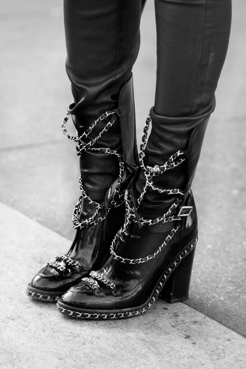 senyahearts:  NYFW 14 - Street Style (Chanel Fall 2013 Boots) 