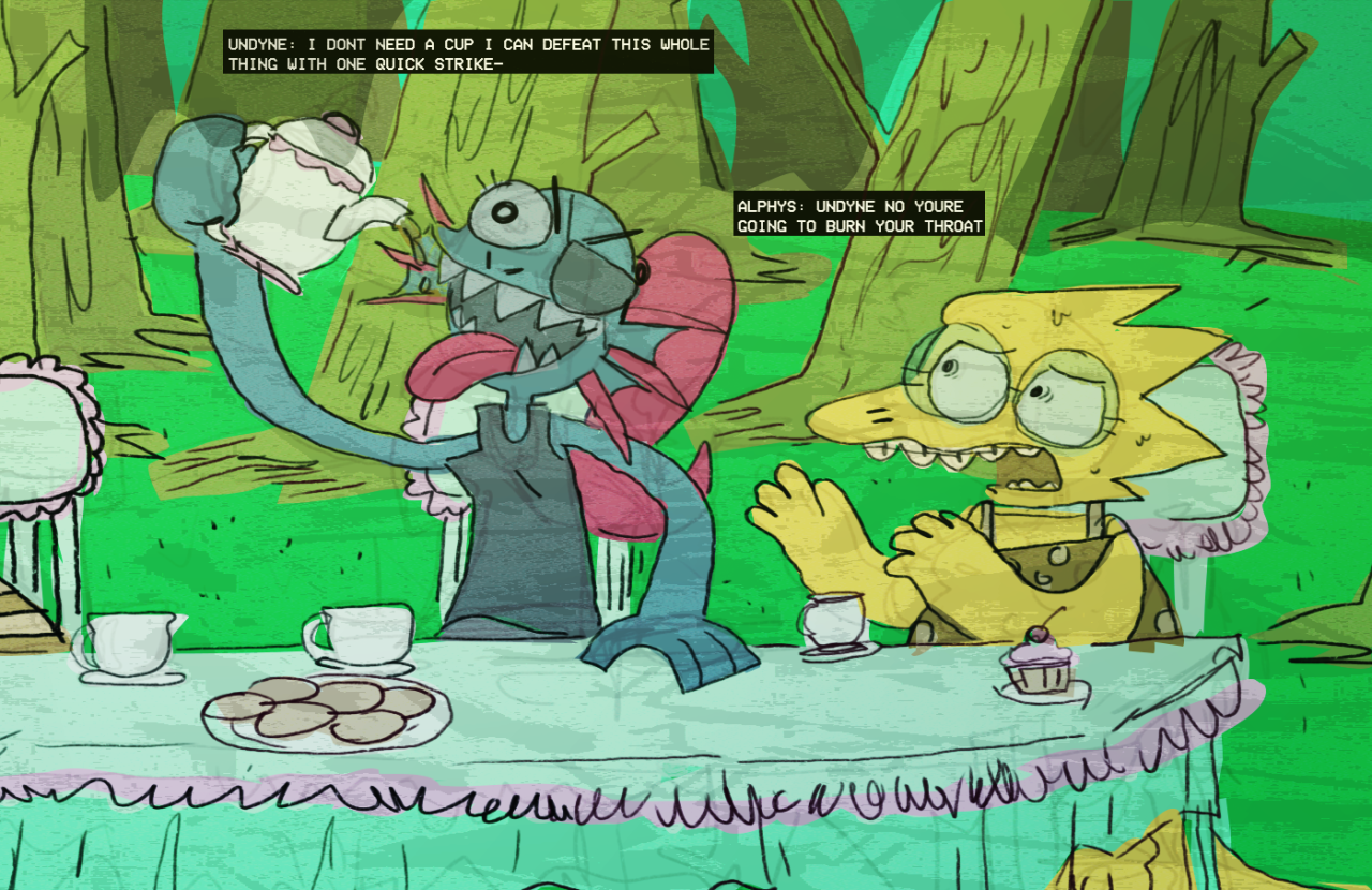lamezone:  undertale tea party commission for @arceusfairy 