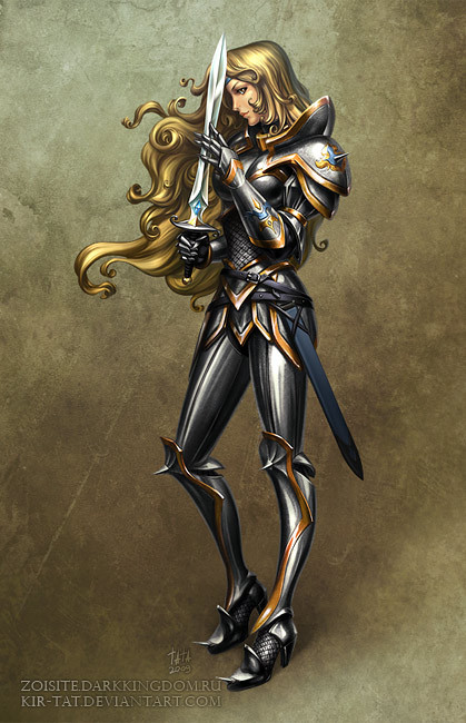 fantasy-scifi:  Girl with sword by kir-tat