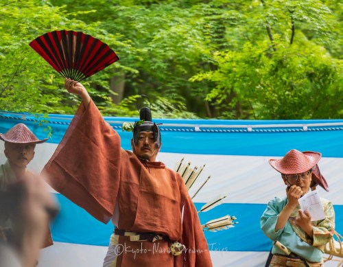 Various pictures of the participants of the annual “Yabusame Matsuri” at Shimogamo jinja