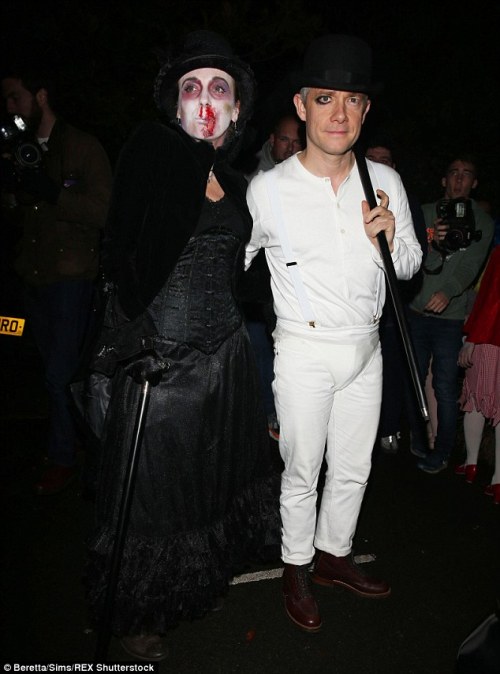 Martin Freeman took inspiration from A Clockwork Orange while Amanda Abbington’s costume had a Victo
