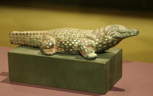 Ancient Egyptian statue of a crocodile, perhaps representing the crocodile deity Sobek.  Artist unkn